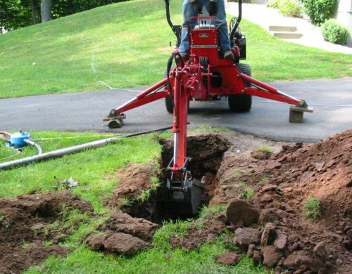 Starting Hole for Tunneling under Driveway